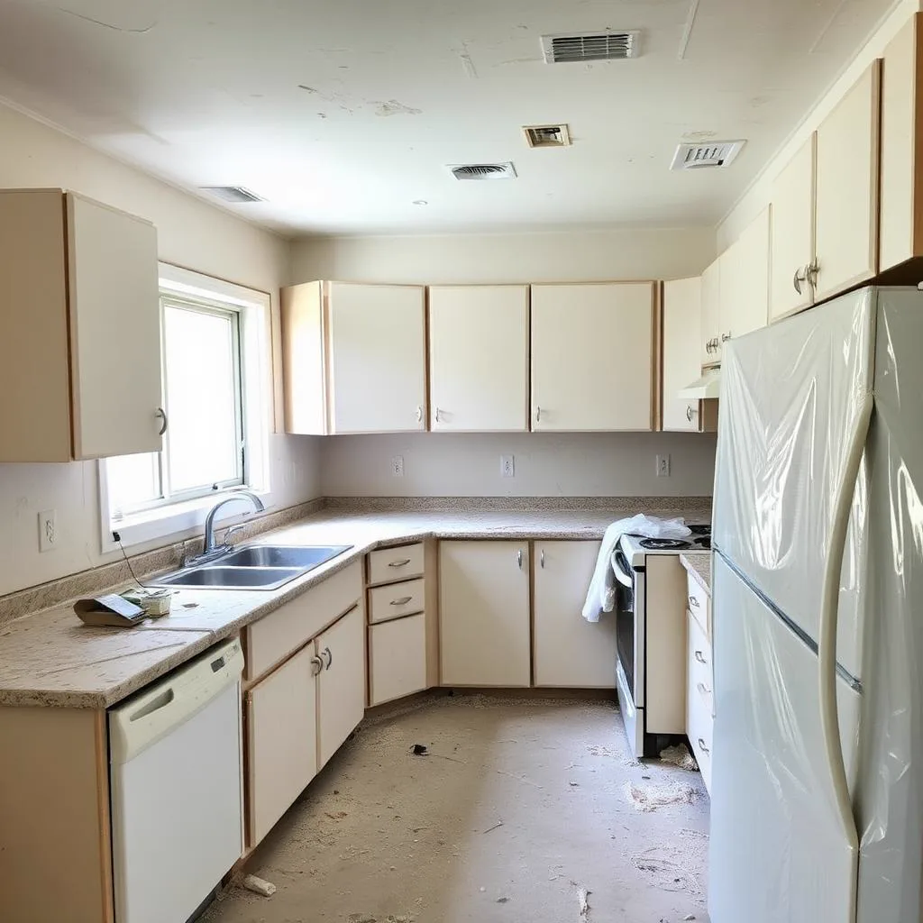 Modern kitchen handover — before cleaning